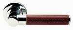 Ascot Leather Door Handle on Rose - Frelan